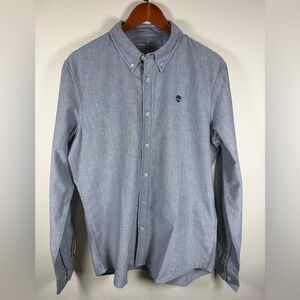 Timberland Earthkeepers Slim Fit M Button Down Shirt Organic Cotton Men’s Blue